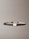 Black Slim Leather Belt  Women