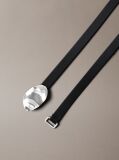 Black Slim Leather Belt  Women