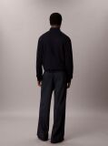 Blue Merino Wool Quarter Zip Jumper  Men