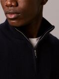 Blue Merino Wool Quarter Zip Jumper  Men
