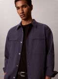 Blue Longsleeve Tech Knit Dobby Relaxed Overshirt  Men