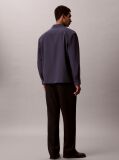 Blue Longsleeve Tech Knit Dobby Relaxed Overshirt  Men