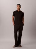 Black Slim Cotton Badge Polo Shirt  Men