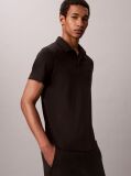 Black Slim Cotton Badge Polo Shirt  Men