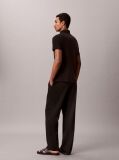 Black Slim Cotton Badge Polo Shirt  Men