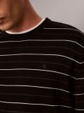 Black Merino Wool Stripe Jumper  Men