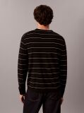 Black Merino Wool Stripe Jumper  Men