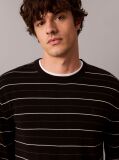 Black Merino Wool Stripe Jumper  Men