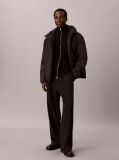 Black Merino Wool Zip-Up Cardigan  Men