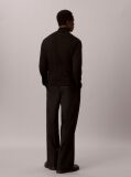 Black Merino Wool Zip-Up Cardigan  Men