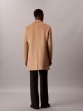 Brown Wool Blend Overcoat  Men
