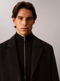 Black Wool Blend Overcoat  Men