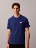 Blue Cotton Badge T-shirt  Men