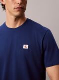 Blue Cotton Badge T-shirt  Men
