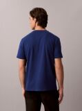 Blue Cotton Badge T-shirt  Men