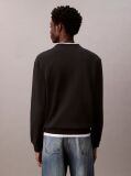 Black Cotton Terry Badge Sweatshirt  Men