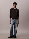 Black Cotton Terry Badge Sweatshirt  Men