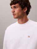 White Cotton Terry Badge Sweatshirt  Men