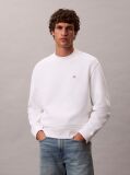 White Cotton Terry Badge Sweatshirt  Men