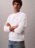White Cotton Terry Badge Sweatshirt  Men