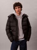 Black Hooded Down Puffer Jacket  Men