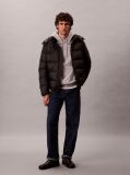 Black Hooded Down Puffer Jacket  Men