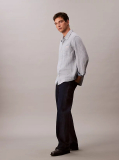 Blue Double Face Striped Cotton Shirt  Men