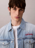 Denim Chain Stitch Logo 90s Denim Jacket  Men