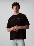 Μαύρο Άνετο T-Shirt Με Λογότυπο  Άνδρας