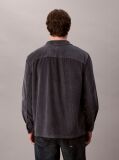Grey Corduroy Relaxed Button-Down Shirt  Men