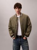 Green Nylon Tipped Bomber Jacket  Men