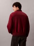 Red Nylon Tipped Bomber Jacket  Men