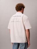 Λευκό Boxy Relaxed Πουκάμισο Από Μονόχρωμη Poplin με Κοντό Μανίκι  Άνδρας