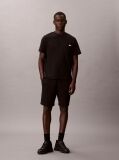 Black Cotton Terry Badge Jogger Shorts  Men