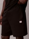 Black Cotton Terry Badge Jogger Shorts  Men