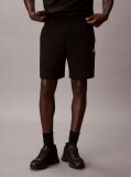 Black Cotton Terry Badge Jogger Shorts  Men