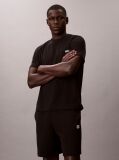 Black Cotton Terry Badge Jogger Shorts  Men