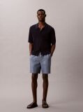 Blue Cotton Chambray Drawstring Shorts  Men
