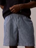 Blue Cotton Chambray Drawstring Shorts  Men