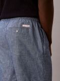 Blue Cotton Chambray Drawstring Shorts  Men