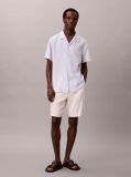White Linen Cotton Cargo Shorts  Men
