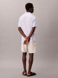 White Linen Cotton Cargo Shorts  Men