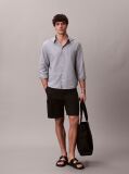 Black Linen Cotton Cargo Shorts  Men