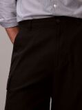 Black Linen Cotton Cargo Shorts  Men