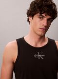 Black Monogram Logo Tank Top  Men