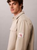 Μπεζ Utility Overshirt Από Βαμβακερό Twill  Άνδρας