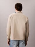 Μπεζ Utility Overshirt Από Βαμβακερό Twill  Άνδρας