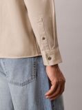 Μπεζ Utility Overshirt Από Βαμβακερό Twill  Άνδρας
