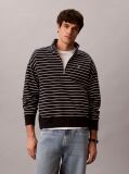 Blue Striped Quarter-Zip Sweatshirt  Men