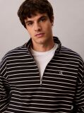 Blue Striped Quarter-Zip Sweatshirt  Men